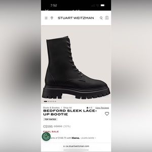 Never Worn Stuart Weitzman Bedford Sleek Lace Up Boots